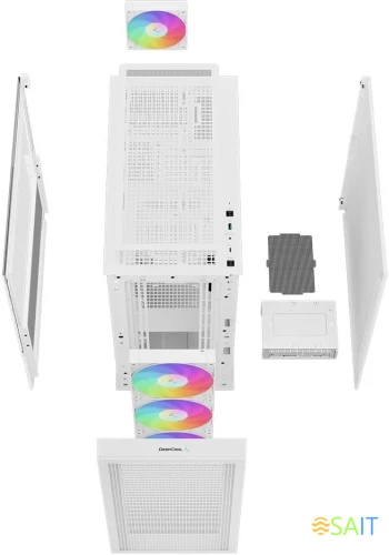 Корпус Deepcool CH560 белый без БП ATX 8x120mm 3x140mm 1xUSB3.0 audio bott PSU
