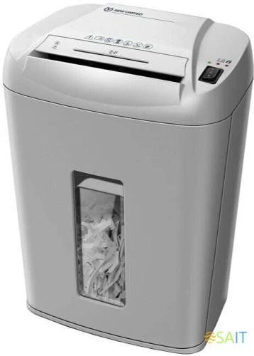 Шредер New United ER-13М серый (секр.P-5) фрагменты 13лист. 28лтр. скобы пл.карты