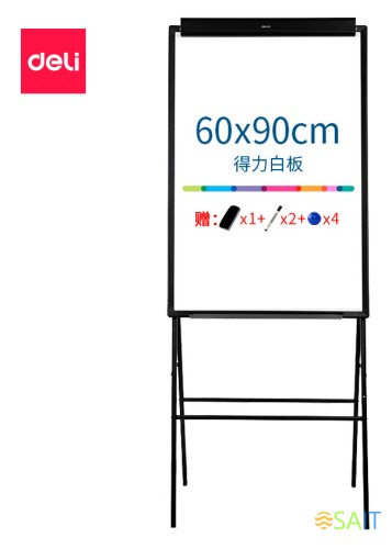 Флипчарт Deli 7890 лак 90x60см на подставке белый/черный с аксессуарами
