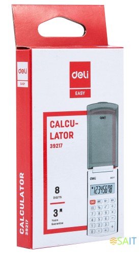 Калькулятор карманный Deli E39217/BLACK черный 8-разр.