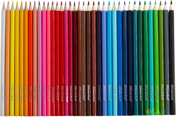 Карандаши цв. Silwerhof Веселые друзья 2.65мм шестигран. дерево ассорти 36цв. коробка/европод.