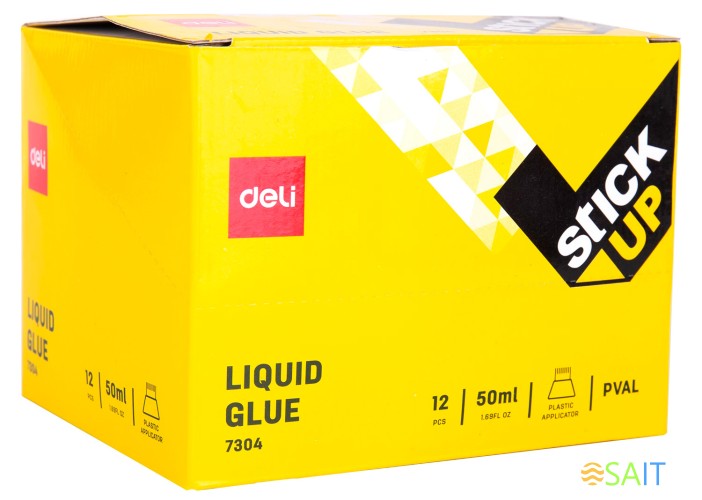 Клей жидкий Deli E7304 50мл прозрачный диспенсер-кисточка Stick UP