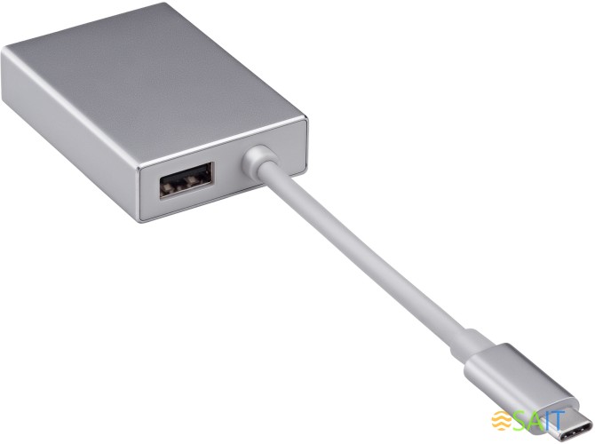 Адаптер Buro BHP miniDisplayPort (f)-USB Type-C (m) 0.1м серебристый