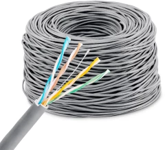 Кабель сетевой KingPrice KP-utp-c5e-0.5mm-cca-305m 1Гбит/с UTP 4 пары cat.5E solid 0.5мм CCA 305м серый