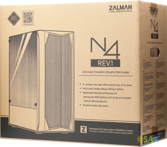 Корпус Zalman N4 REV.1 черный без БП ATX 5x120mm 2x180mm 2xUSB2.0 1xUSB3.0 audio bott PSU