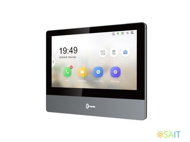 Видеодомофон Hikvision DS-KH8350-WTE1 серебристый