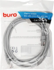 Патч-корд Buro UTP-5E-3M-G UTP 4 пары cat.5E CCA molded 3м серый RJ-45 (m)-RJ-45 (m)