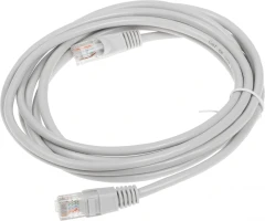 Патч-корд Buro UTP-5E-3M-G UTP 4 пары cat.5E CCA molded 3м серый RJ-45 (m)-RJ-45 (m)