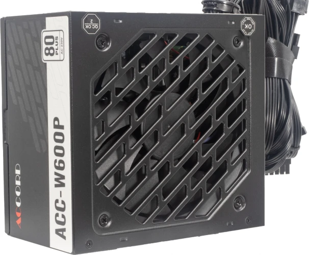 Блок питания Accord ATX 600W ACC-W600P 80+ white (20+4pin) 120mm fan 6xSATA RTL
