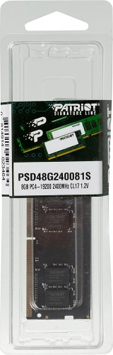 Память DDR4 8Gb 2400MHz Patriot PSD48G240081S RTL PC4-19200 CL17 SO-DIMM 260-pin 1.2В single rank Ret