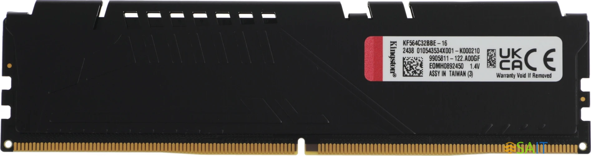 Память DDR5 16GB 6400MHz Kingston KF564C32BBE-16 Fury Beast Black Expo RTL Gaming PC5-51200 CL32 DIMM 288-pin 1.4В single rank с радиатором Ret