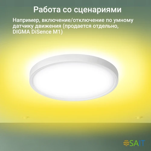 Умный светильник Digma TopLight TL40 потолоч. белый (TL40)