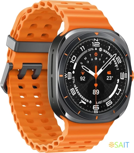 Смарт-часы Samsung Galaxy Watch Ultra LTE 47мм 1.5" AMOLED корп.черный рем.оранжевый (SM-L705FDAACAU)