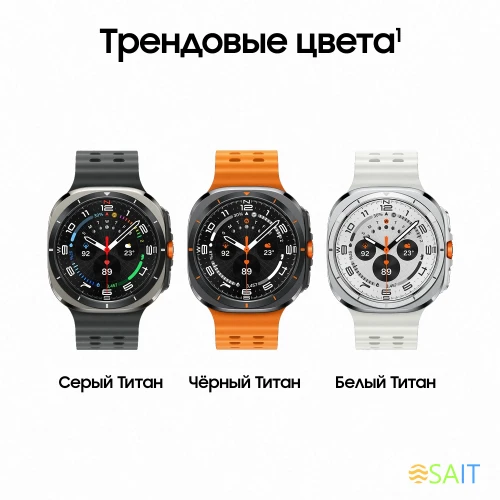 Смарт-часы Samsung Galaxy Watch Ultra LTE 47мм 1.5" AMOLED корп.черный рем.оранжевый (SM-L705FDAACAU)
