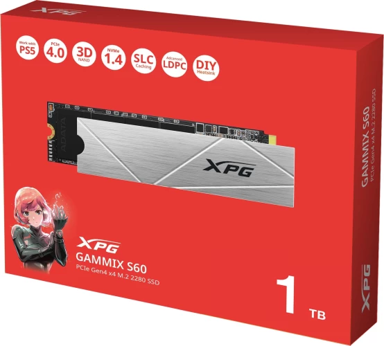 Накопитель SSD A-Data PCIe 4.0 x4 1TB AGAMMIXS60-1T-CS Gammix S60 XPG M.2 2280