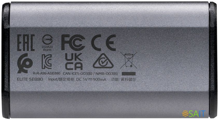 Накопитель SSD A-Data USB-C 1Tb AELI-SE880-1TCGY SE880 2.5" серый