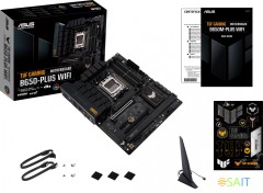 Материнская плата Asus TUF GAMING B650-PLUS WIFI SocketAM5 AMD B650 4xDDR5 ATX AC`97 8ch(7.1) 2.5Gg RAID+HDMI+DP