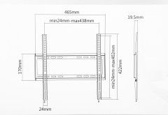 Кронштейн для телевизора Ultramounts UM812F черный 32"-55" макс.35кг настенный фиксированный