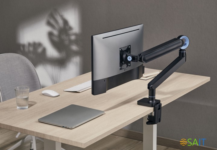 Кронштейн для мониторов Ultramounts UM719B черный 17"-35" макс.10.5кг крепление к столешнице поворот и наклон