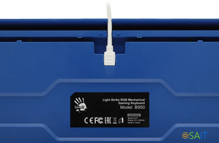 Клавиатура A4Tech Bloody B950 механическая синий/белый USB for gamer LED (B950)