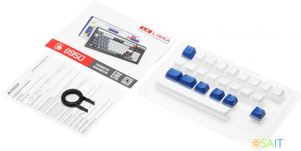 Клавиатура A4Tech Bloody B950 механическая синий/белый USB for gamer LED (B950)