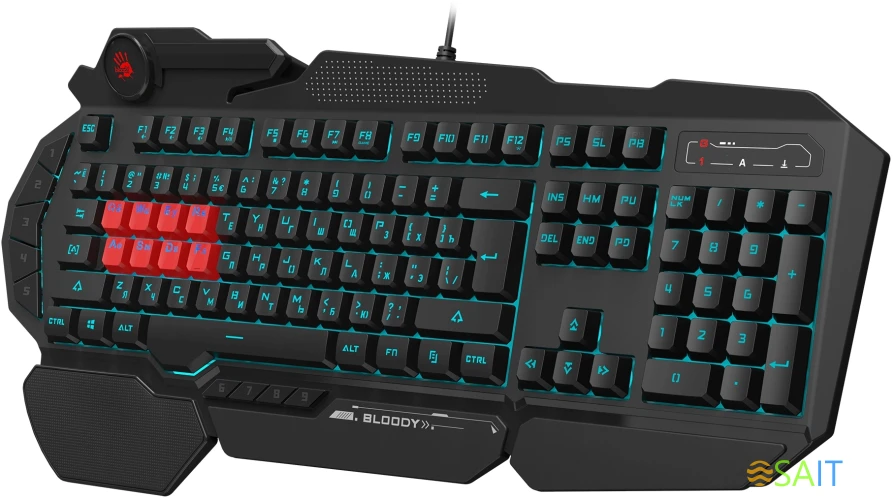 Клавиатура A4Tech Bloody B318 черный USB Multimedia for gamer LED (подставка для запястий) (B318)