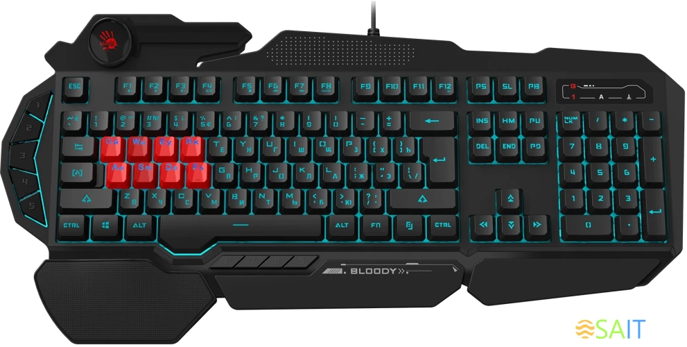 Клавиатура A4Tech Bloody B318 черный USB Multimedia for gamer LED (подставка для запястий) (B318)