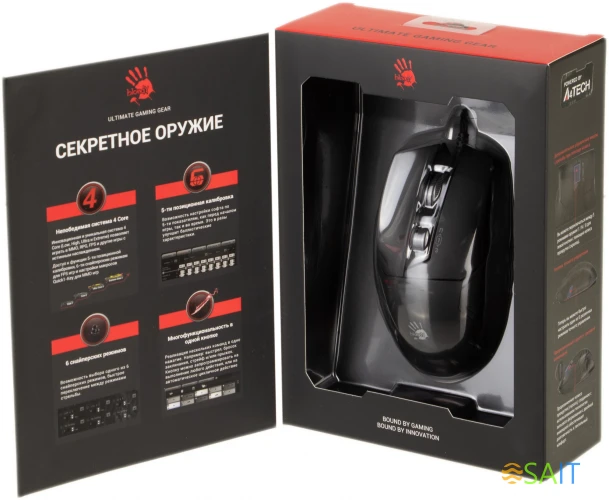 Мышь A4Tech Bloody W70 Max черный оптическая 10000dpi USB 10but (W70 MAX (STONE BLACK))