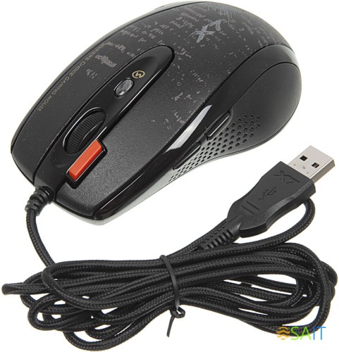 Мышь A4Tech V-Track F5 черный/рисунок оптическая 3000dpi USB 6but