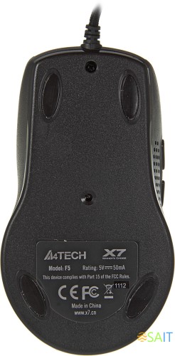 Мышь A4Tech V-Track F5 черный/рисунок оптическая 3000dpi USB 6but