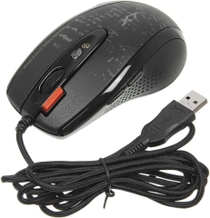 Мышь A4Tech V-Track F5 черный/рисунок оптическая 3000dpi USB 6but