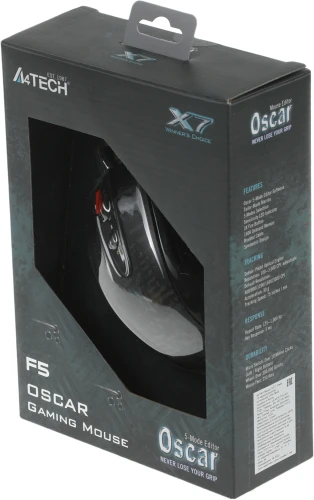 Мышь A4Tech V-Track F5 черный/рисунок оптическая 3000dpi USB 6but