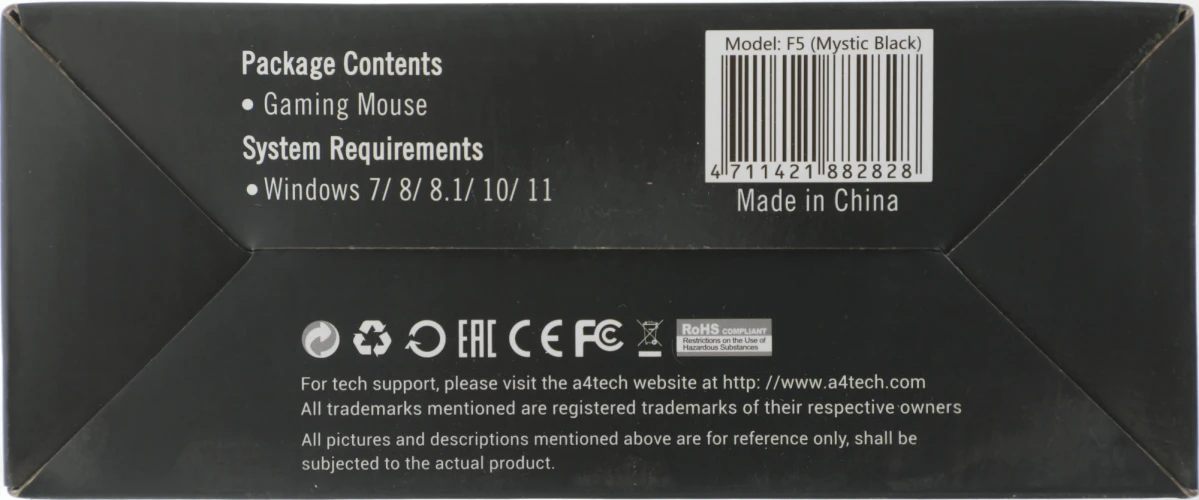 Мышь A4Tech V-Track F5 черный/рисунок оптическая 3000dpi USB 6but