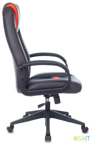 Кресло игровое Zombie 8 черный/красный эко.кожа крестов. пластик