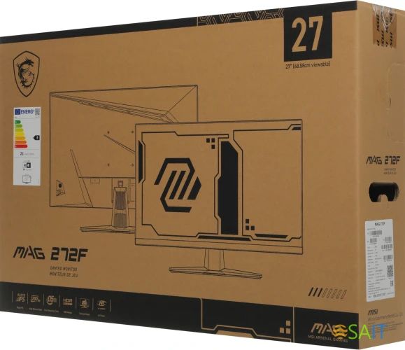 Монитор MSI 27" Mag MAG 272F черный IPS LED 16:9 HDMI матовая 178гр/178гр 1920x1080 200Hz DP FHD 4.2кг