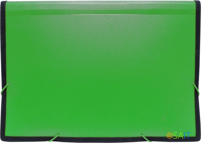 Портфель Бюрократ -BPR13LGRN 13 отдел. A4 с окантовкой пластик 0.7мм зеленый