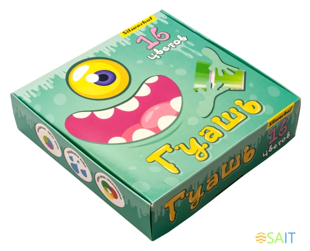 Гуашь Silwerhof Монстрики 16цв. бан. 20мл. картон.кор.