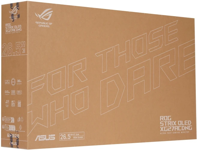 Монитор Asus 26.5" ROG Strix XG27ACDNG черный QD OLED LED 0.03ms 16:9 HDMI глянцевая HAS Piv 450cd 178гр/178гр 2560x1440 360Hz DP 2K USB 7.44кг
