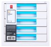 Бокс для документов Deli EZ01033 Rio 5 выдвижных ящиков 277х344х259мм белый/голубой пластик