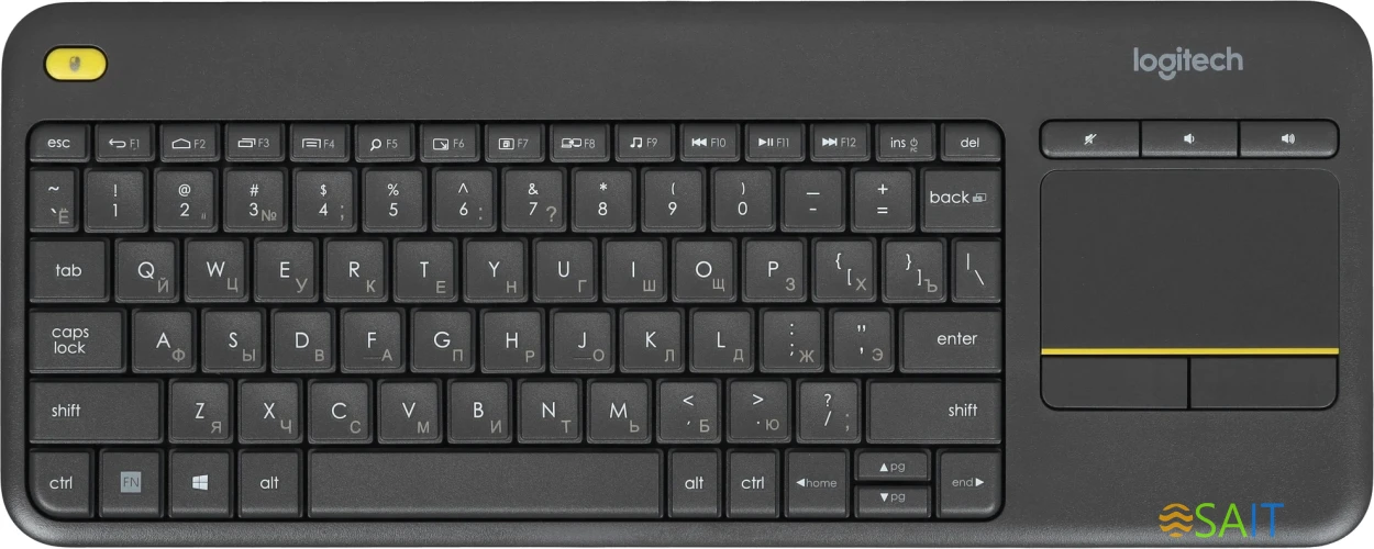 Клавиатура Logitech K400 Plus черный USB беспроводная (920-007173)