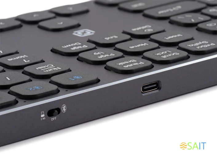 Клавиатура Оклик K867W серый/черный USB беспроводная BT/Radio slim Multimedia (2002130)