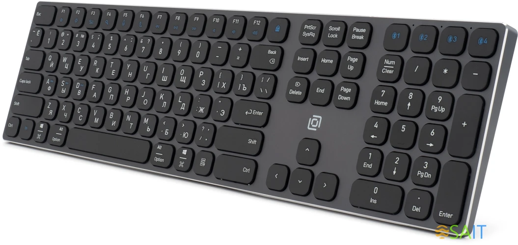 Клавиатура Оклик K867W серый/черный USB беспроводная BT/Radio slim Multimedia (2002130)