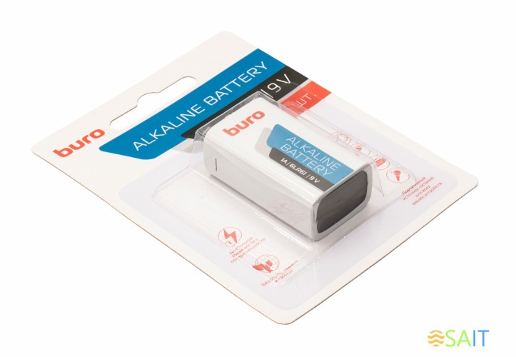 Батарея Buro Alkaline 6LR61 9V (1шт) блистер