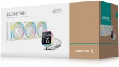 Система водяного охлаждения Deepcool LQ360 Wh ARGB Soc-AM5/AM4/1200/1700/1851 белый 4-pin 32dB Al LCD 350W 1840gr Ret (R-LQ360-WHDSMC-G-1)