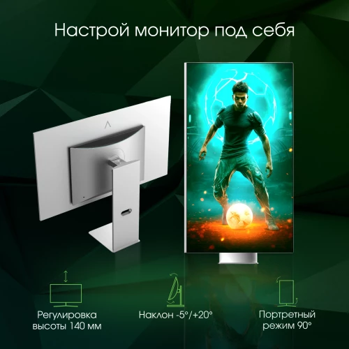 Монитор Digma Pro 31.5" Vision L серебристый QD OLED LED 1ms 16:9 HDMI глянцевая HAS Piv 1000cd 178гр/178гр 3840x2160 240Hz G-Sync FreeSync DP 4K USB 5.7кг