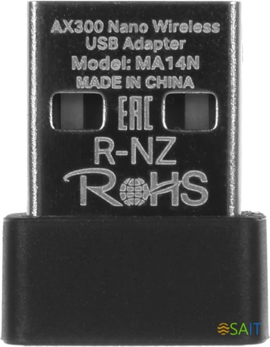 Сетевой адаптер Wi-Fi Mercusys MA14N АХ300 USB 2.0 (ант.внутр.) 1ант.