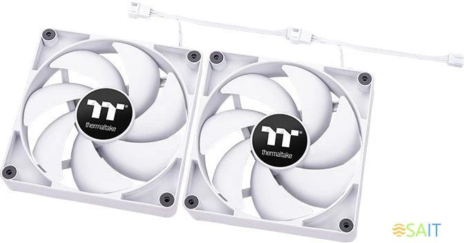 Вентилятор для корпуса Thermaltake CT140 140х140x25 белый 4-pin 30.5дБ (упак.:2шт) (CL-F152-PL14WT-A) Ret
