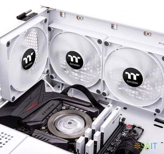 Вентилятор для корпуса Thermaltake CT140 140х140x25 белый 4-pin 30.5дБ (упак.:2шт) (CL-F152-PL14WT-A) Ret