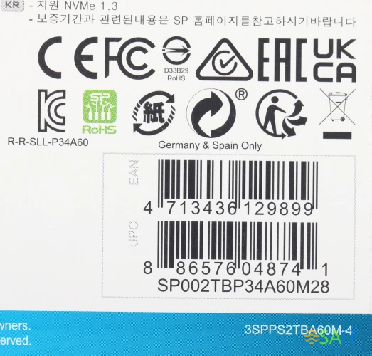 Накопитель SSD Silicon Power PCIe 3.0 x4 2TB SP002TBP34A60M28 M-Series M.2 2280