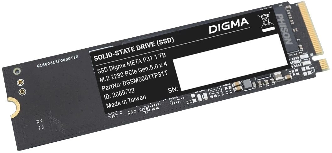 Накопитель SSD Digma PCIe 5.0 x4 1000GB DGSM5001TP31T Meta P31 M.2 2280